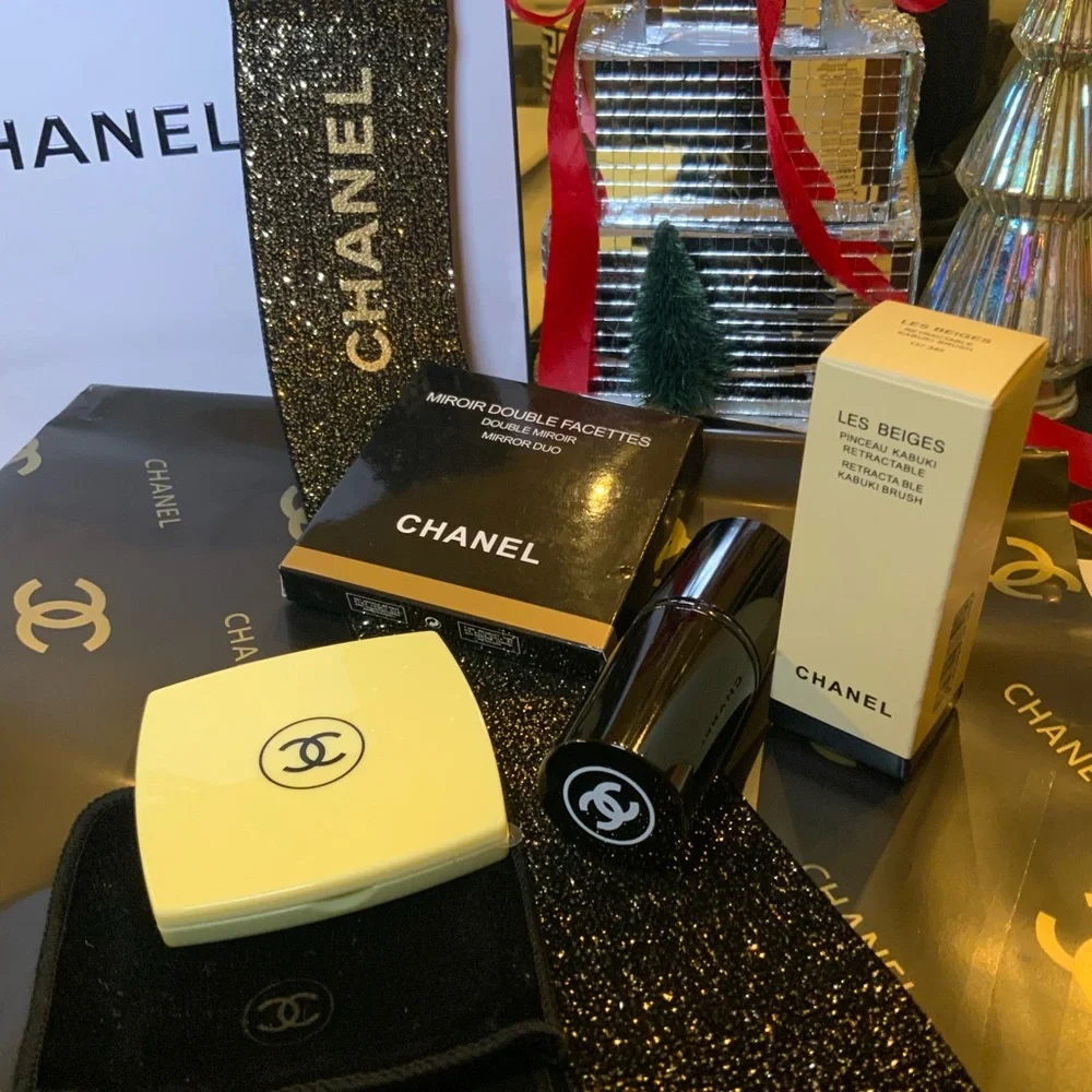 Chanel Compact Mirror W/Retractable Brush